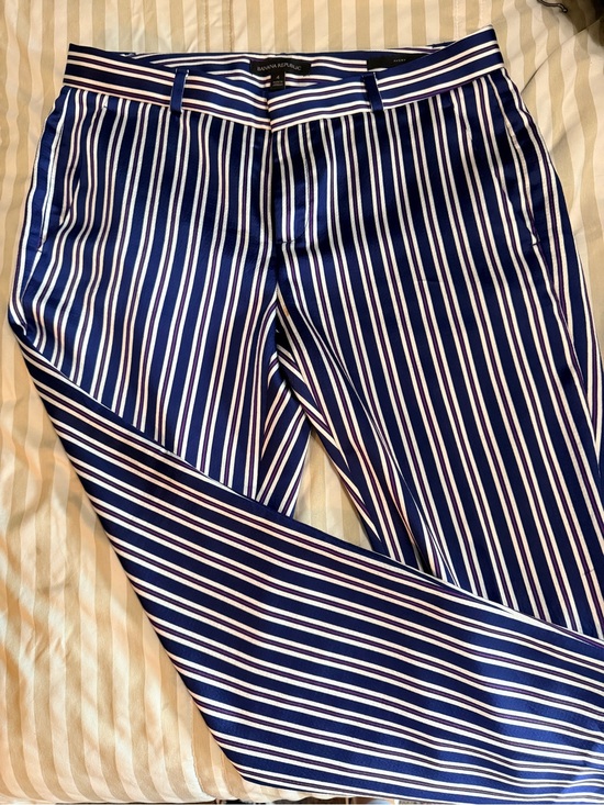 Banana Republic Pants - Banana Republic Navy and White Striped Satin Chinos